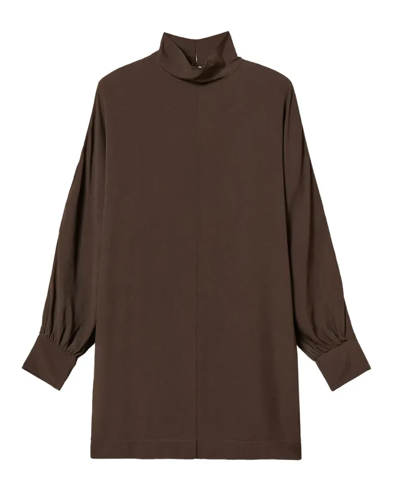 Twin-Set Kurzes Kleid aus Crêpe de Chine - Braun Braun