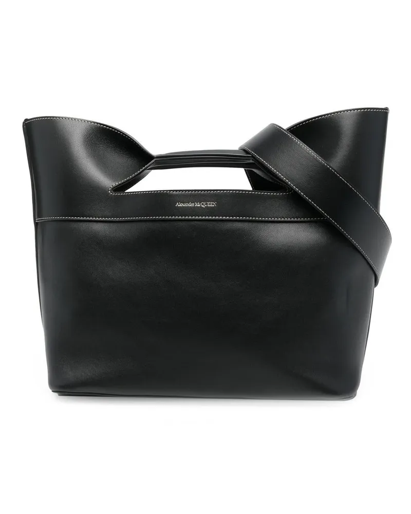 Alexander McQueen Handtasche mit Logo-Print - Schwarz Schwarz