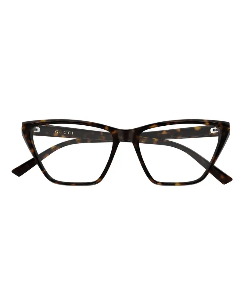 Gucci Cat-Eye-Brille in Schildpattoptik - Braun Braun