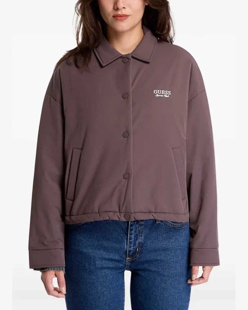 Guess logo-embroidered jacket - Braun Braun