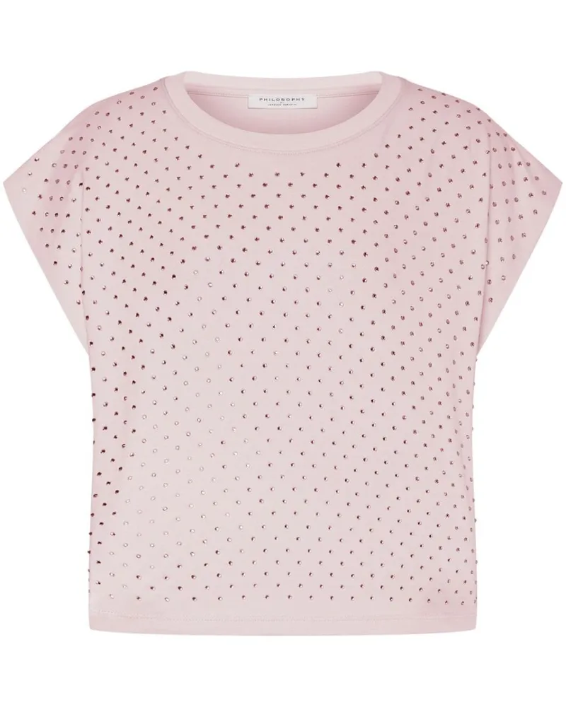 Philosophy Di Lorenzo Serafini T-Shirt mit Strass - Rosa Rosa