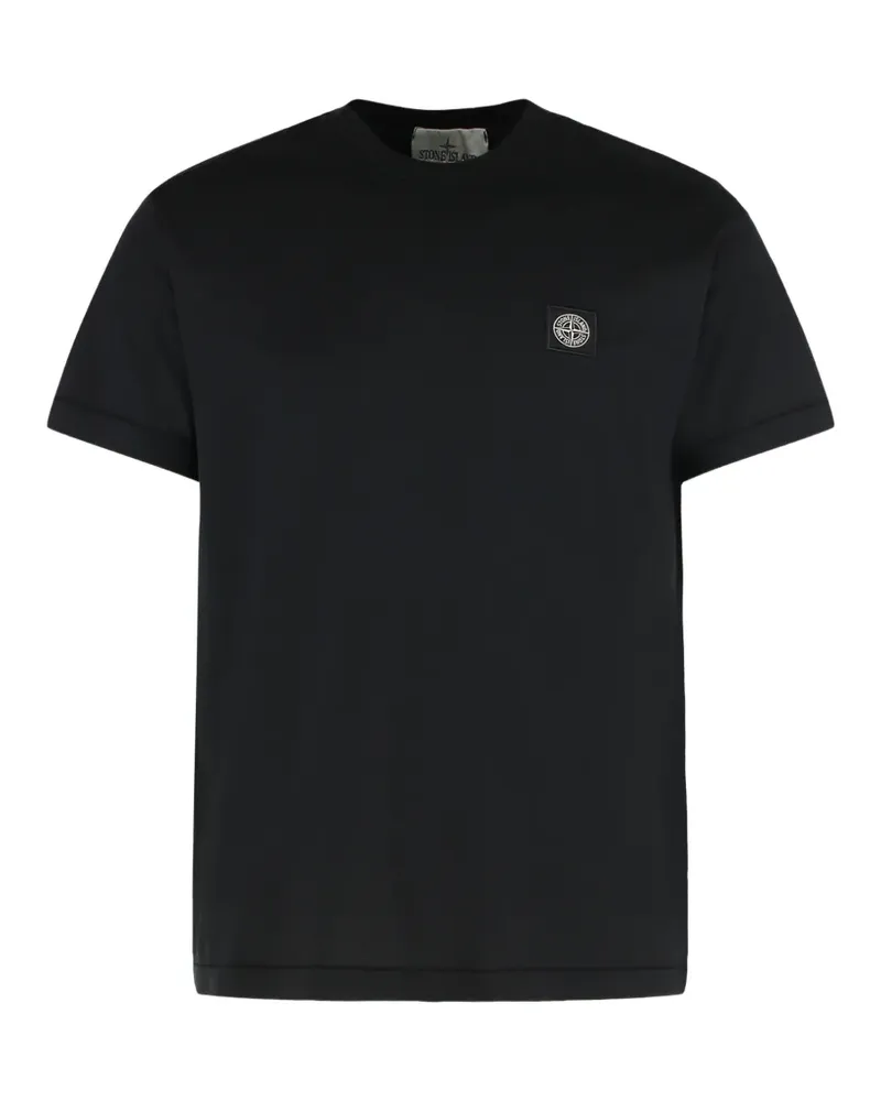 Stone Island cotton logo-patch T-shirt - Schwarz Schwarz
