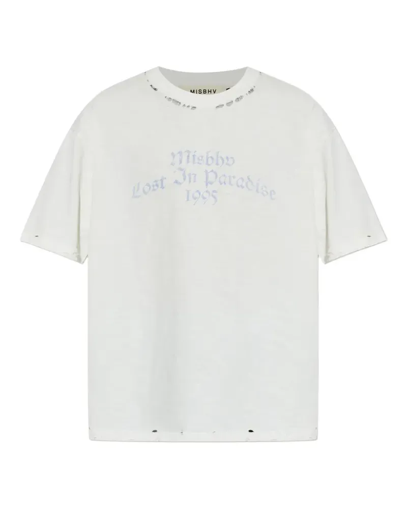 MISBHV text-print T-shirt - Nude Nude