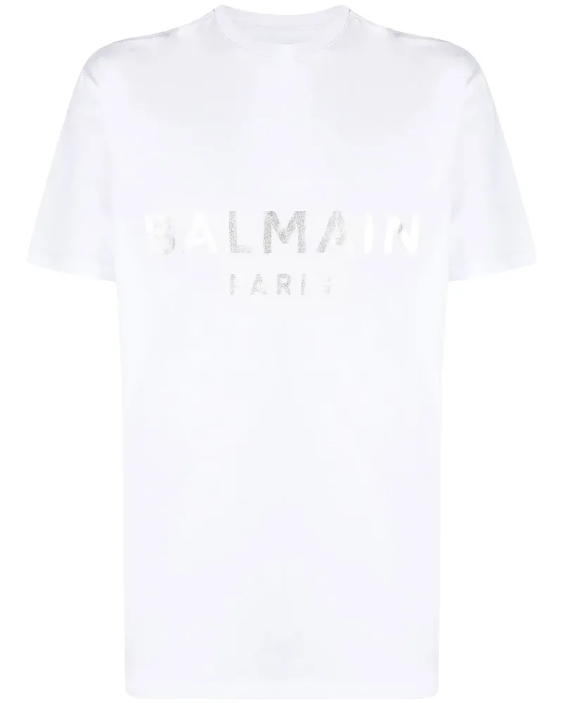 Balmain T-Shirt mit Logo-Print - Weiß Weiß