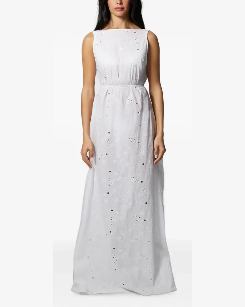 Kiki De Montparnasse broderie-anglaise backless maxi dress - Weiß Weiß