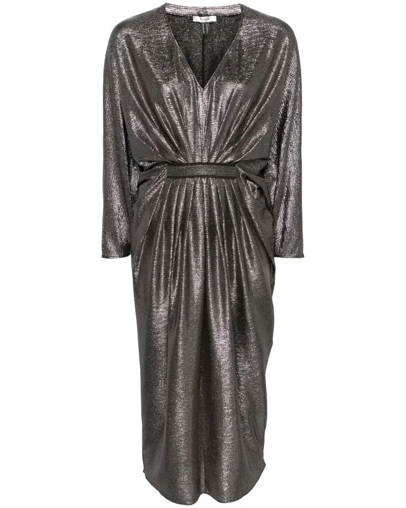 NISSA Glitzer-Midikleid mit Falten - Schwarz Schwarz