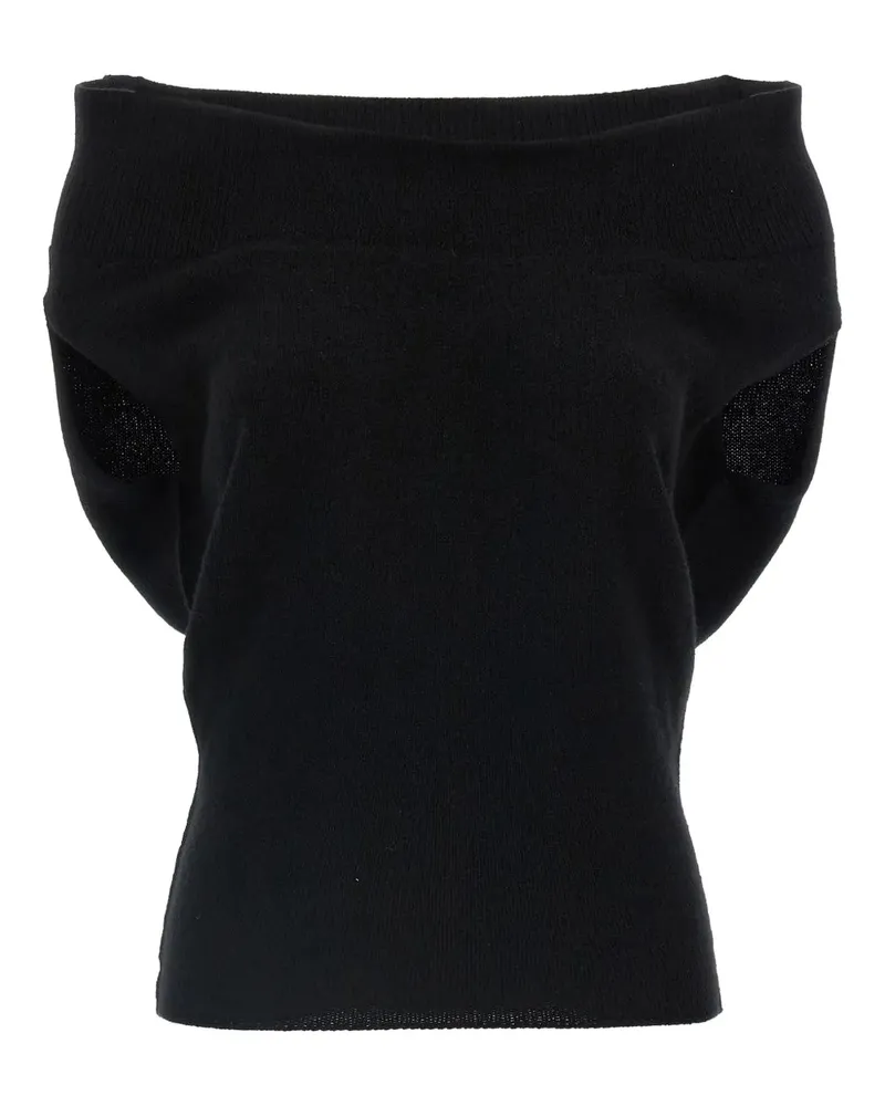 Rick Owens Schulterfreie Strickweste mit Drapierung - Schwarz Schwarz