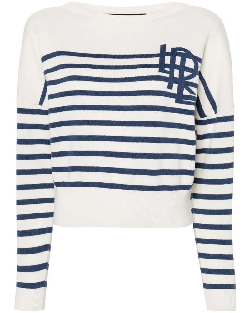 Ralph Lauren Gestreifter Hainvette Pullover - Nude Nude