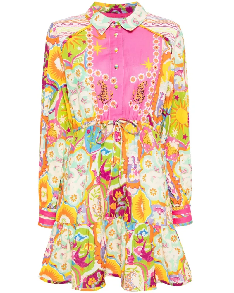 Never Fully Dressed Hemdkleid mit Print - Rosa Rosa