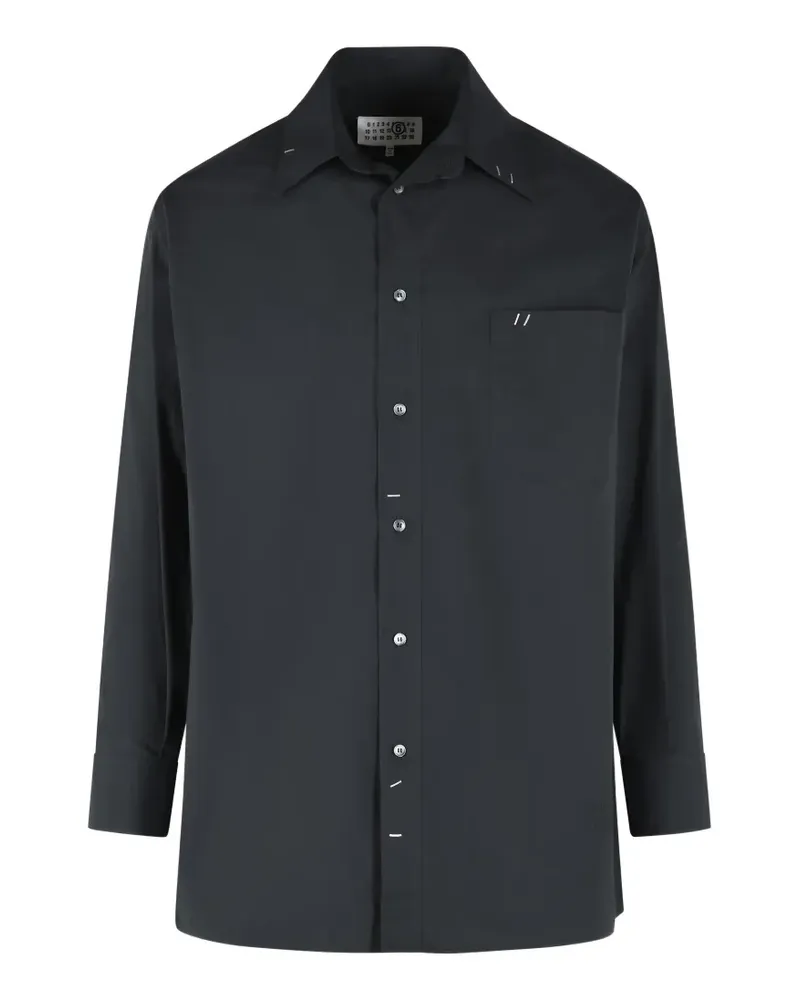 Maison Margiela pointed collar staple detail shirt - Schwarz Schwarz