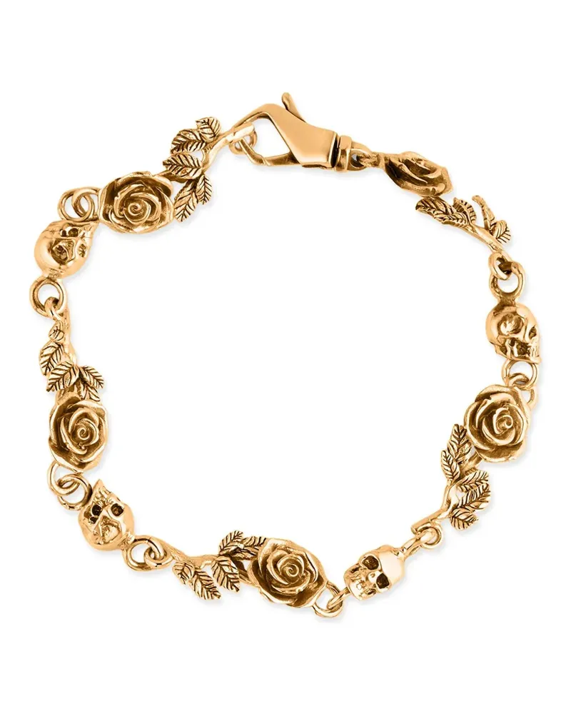 Emanuele Bicocchi Armband mit Rosen- und Totenkopfmotiv - Gold Gold