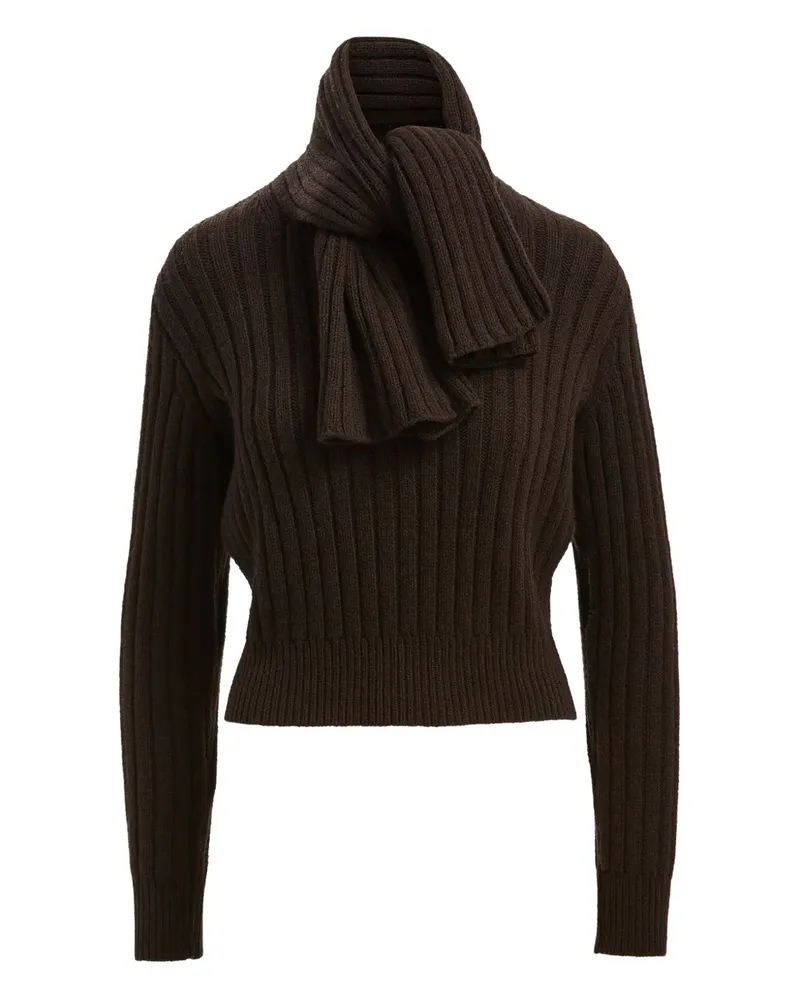 Brandon Maxwell The Ryan Pullover mit Schaldetail - Braun Braun
