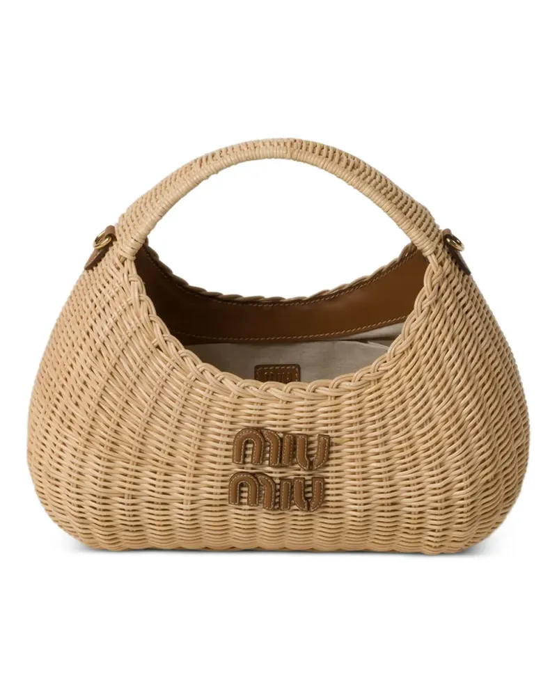 Miu Miu Handtasche aus Weidengeflecht - Nude Nude