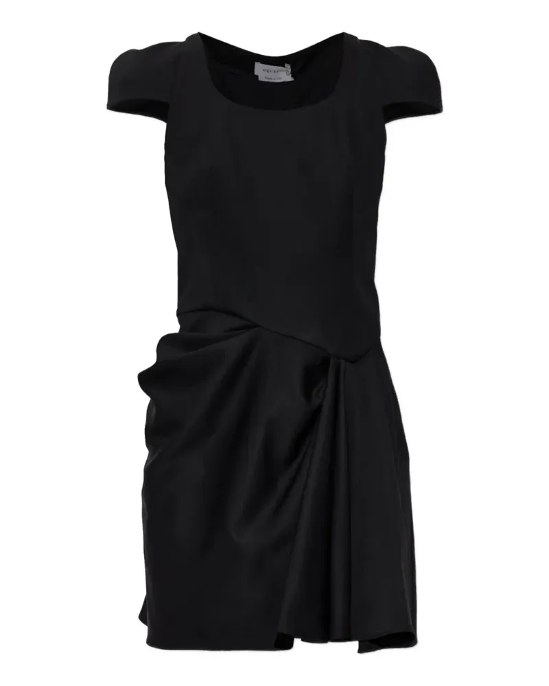 Alexander McQueen draped wool mini dress - Schwarz Schwarz