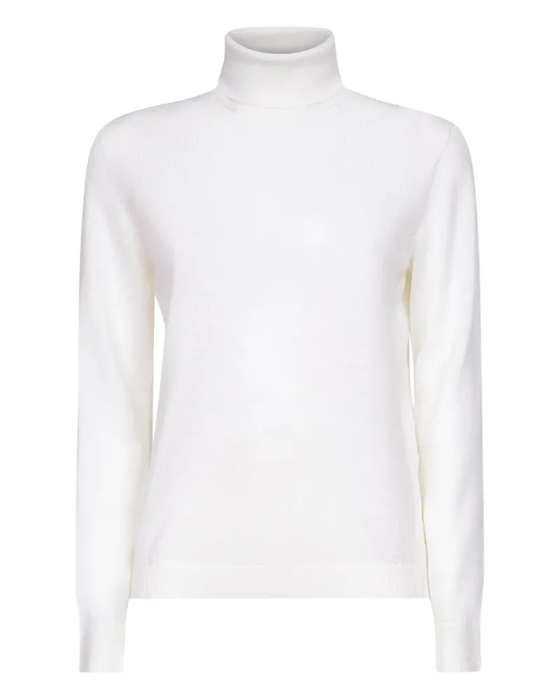 Blanca Rollkragenpullover mit gerippten Bündchen - Weiß Weiß