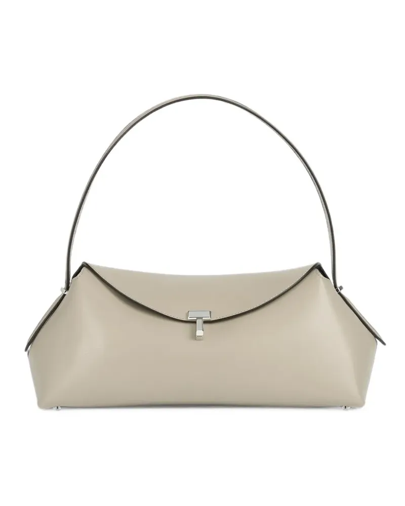Totême Abgerundete T-Lock Schultertasche - Nude Nude