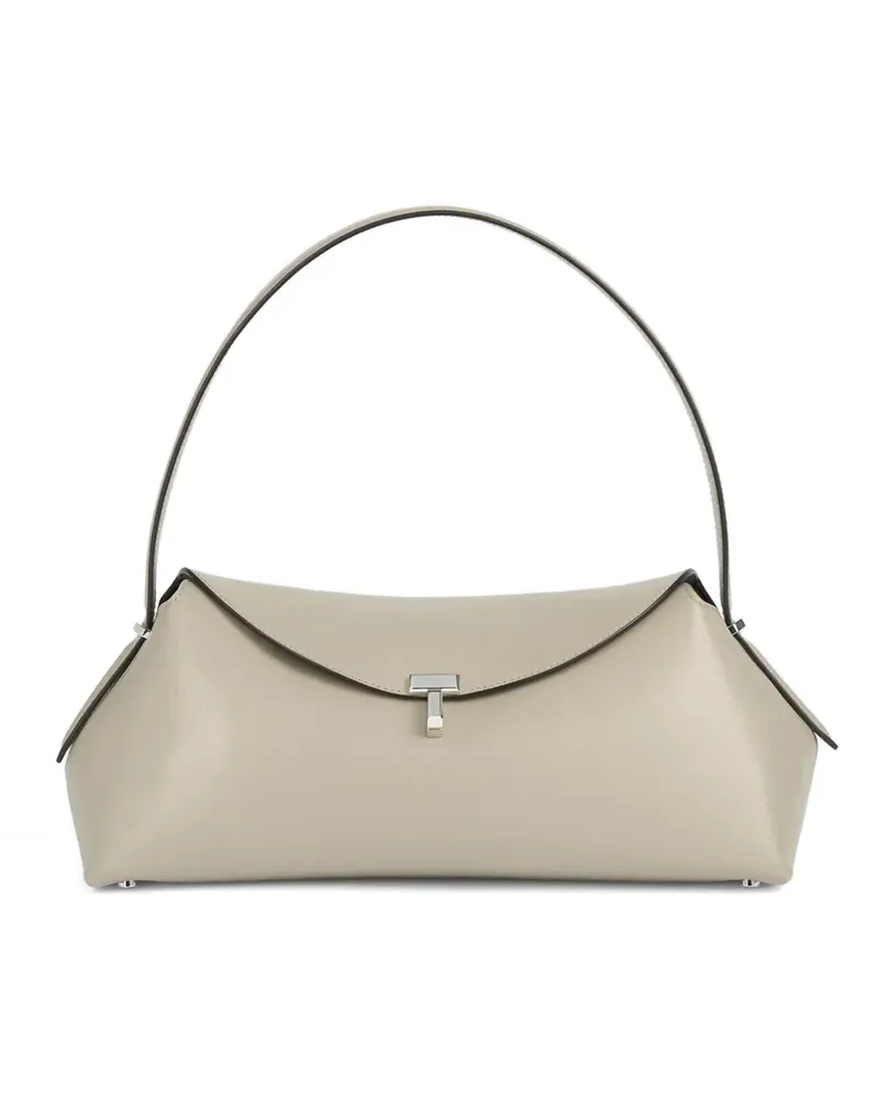 Totême Abgerundete T-Lock Schultertasche - Nude Nude