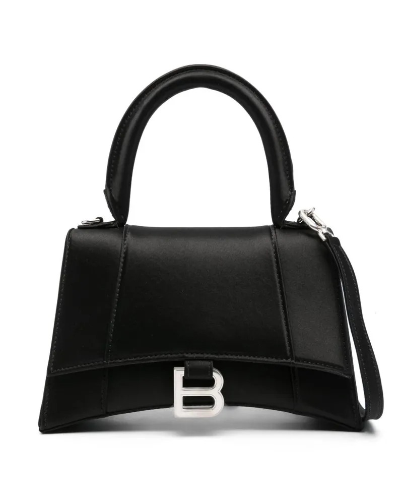 Balenciaga Kleine Hourglass Handtasche - Schwarz Schwarz