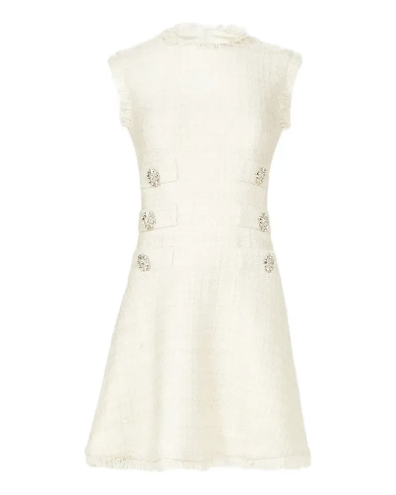 COSTARELLOS Villie Tweed-Minikleid mit Kristallen - Nude Nude