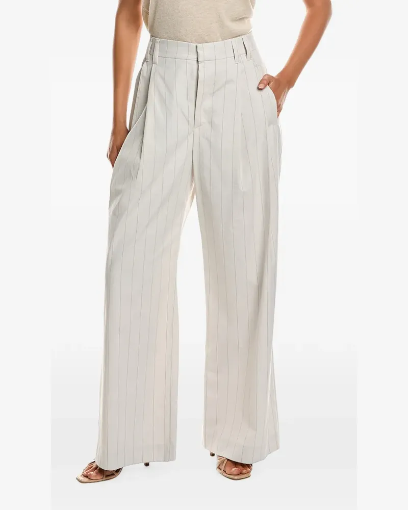 Brunello Cucinelli Bundfaltenhose mit Nadelstreifen - Weiß Weiß