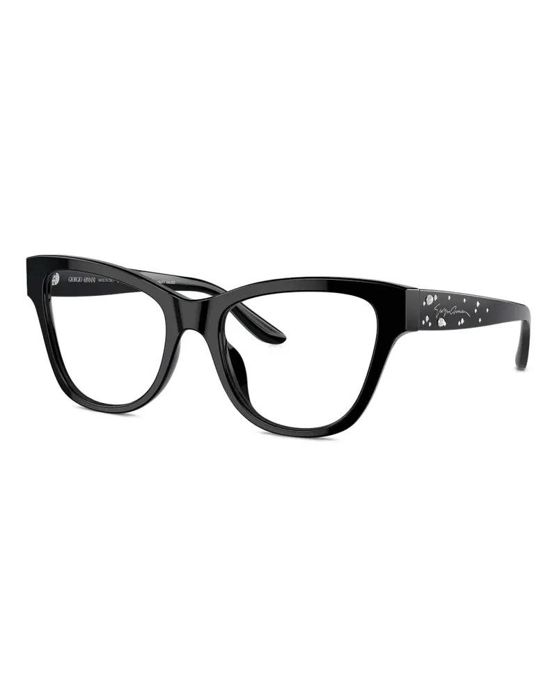 Giorgio Armani Verzierte Cat-Eye-Brille und Gestell - Schwarz Schwarz