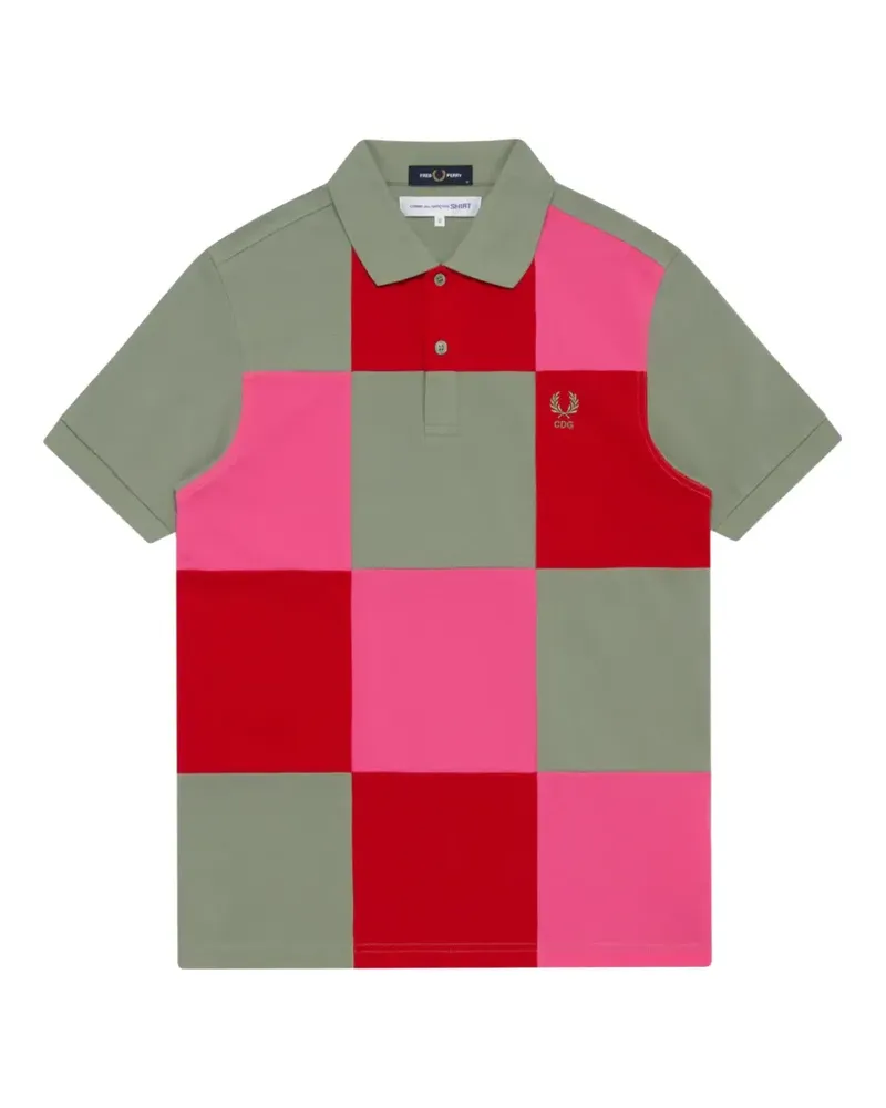 Comme des Garçons x Fred Perry patchwork-design polo shirt - Grün Grün