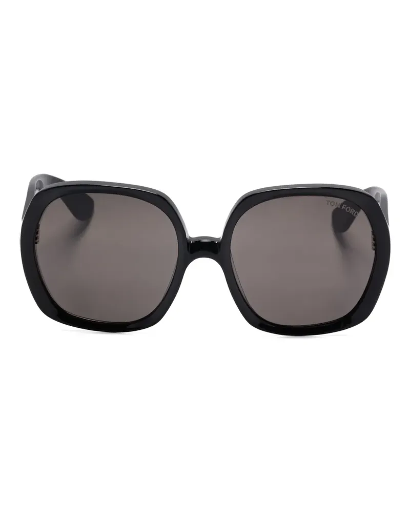 Tom Ford Sonnenbrille mit Oversized-Gestell - Schwarz Schwarz