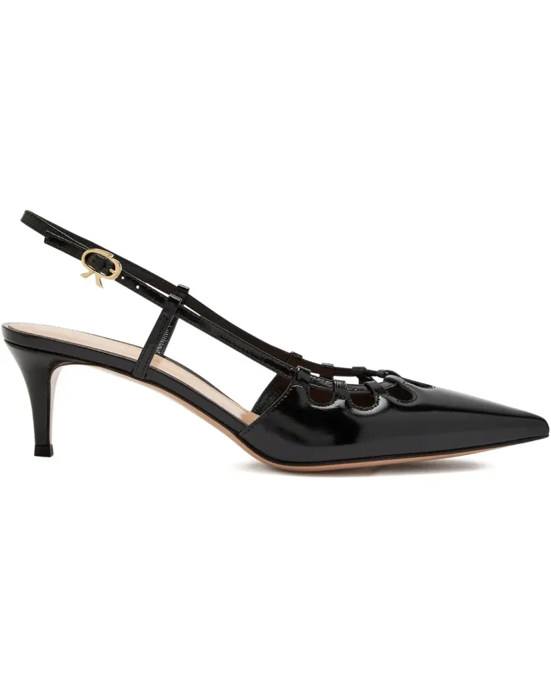 Gianvito Rossi cut-out slingback pumps - Schwarz Schwarz