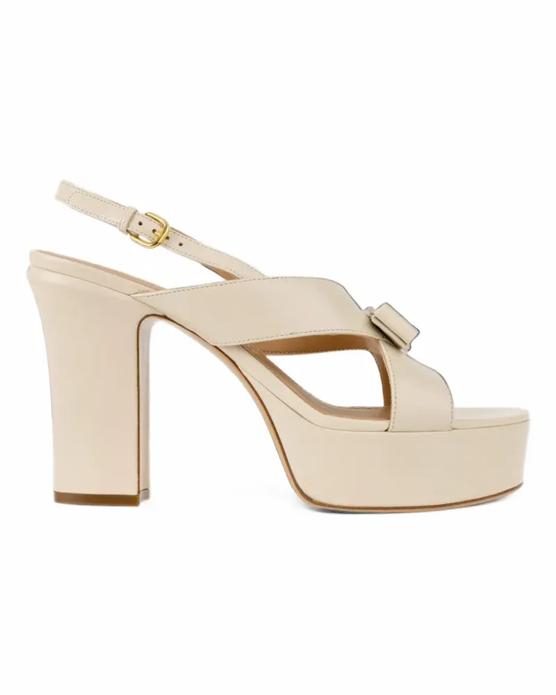 Ferragamo Vara Plateau-Sandalen mit Schleife - Nude Nude