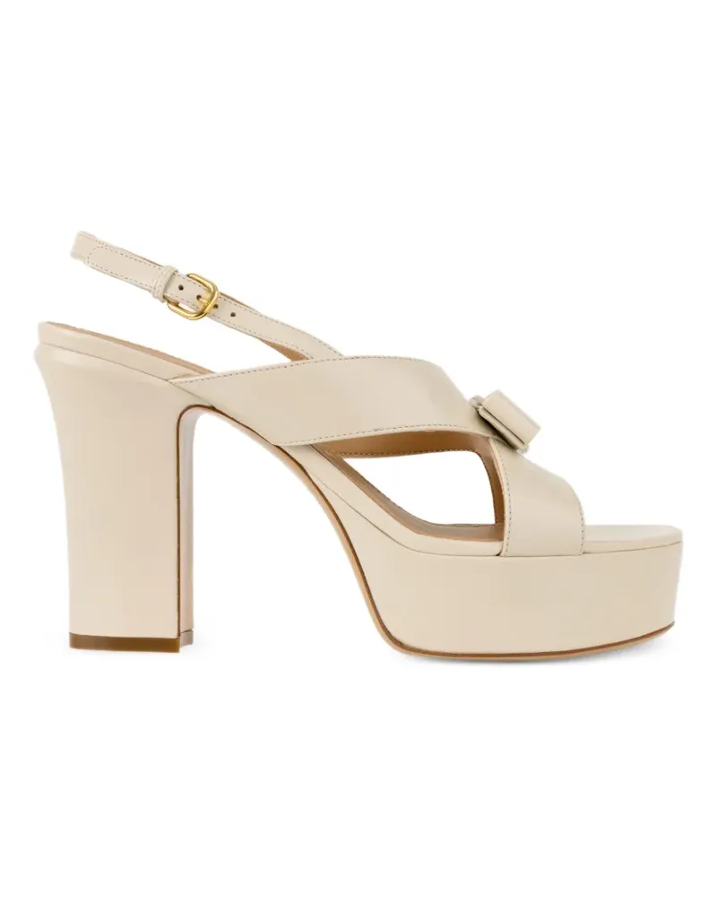 Ferragamo Vara Plateau-Sandalen mit Schleife - Nude Nude
