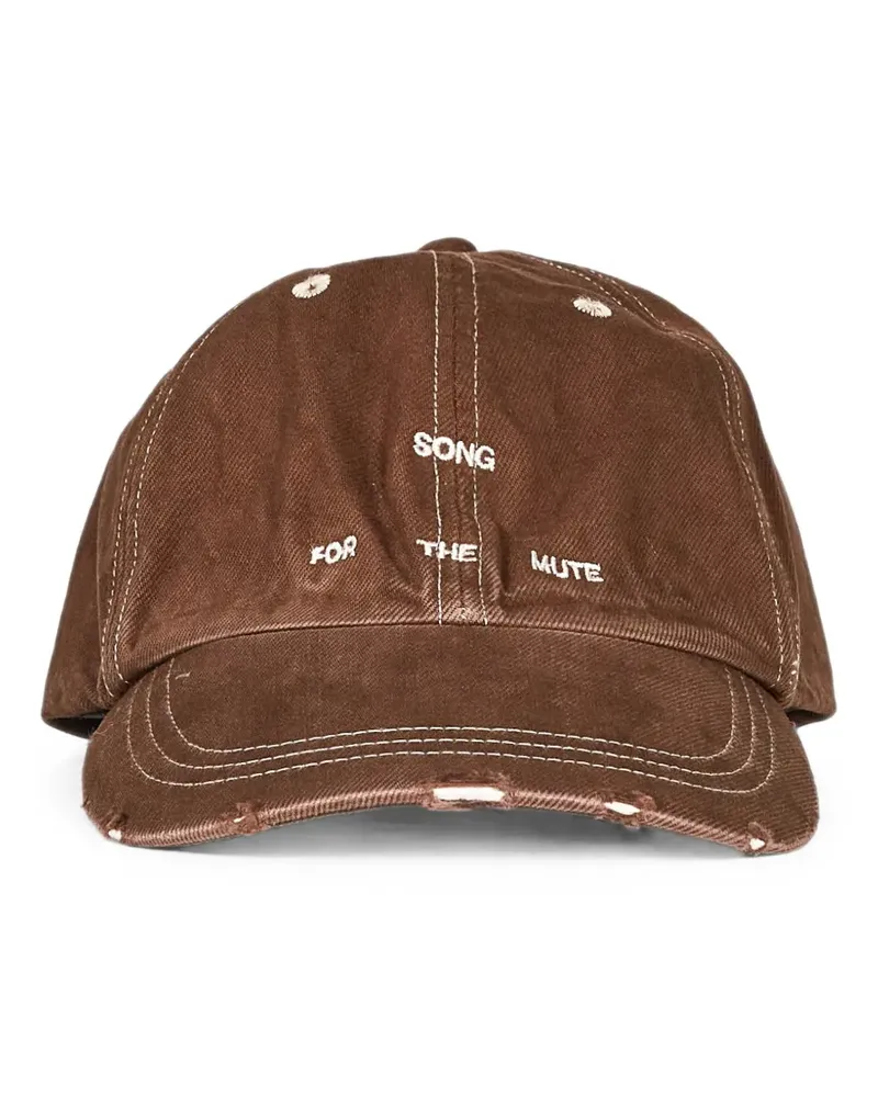 Song For The Mute distressed logo-embroidered baseball cap - Braun Braun