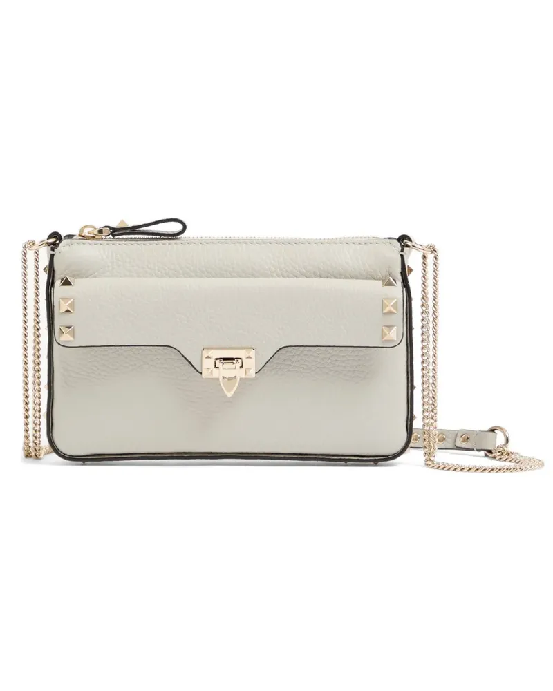 Valentino Garavani Rockstud Chain Tasche aus körnigem Leder - Grau Grau