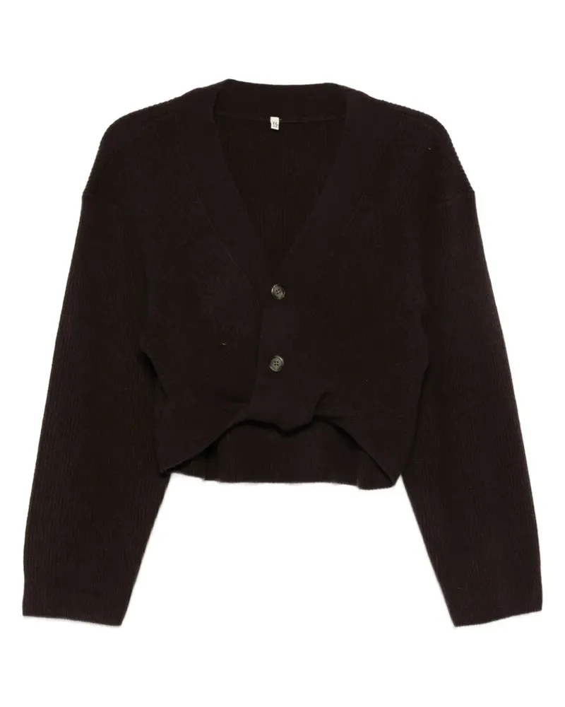 R13 Cropped-Cardigan mit Knopfleiste - Braun Braun