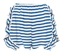 Striped Peony Shorts mit Rüschen