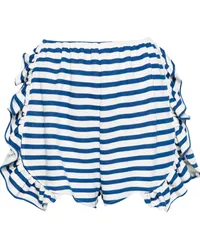 Ioana Ciolacu Striped Peony Shorts mit Rüschen Weiß