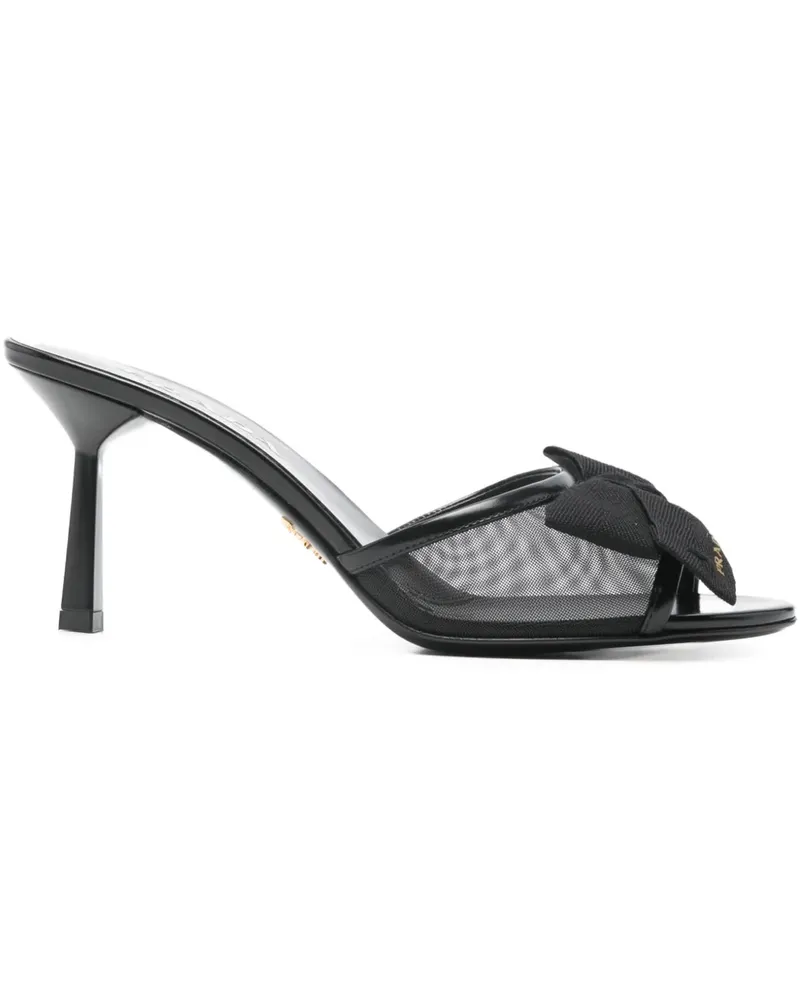 Prada bow mesh sandals - Schwarz Schwarz