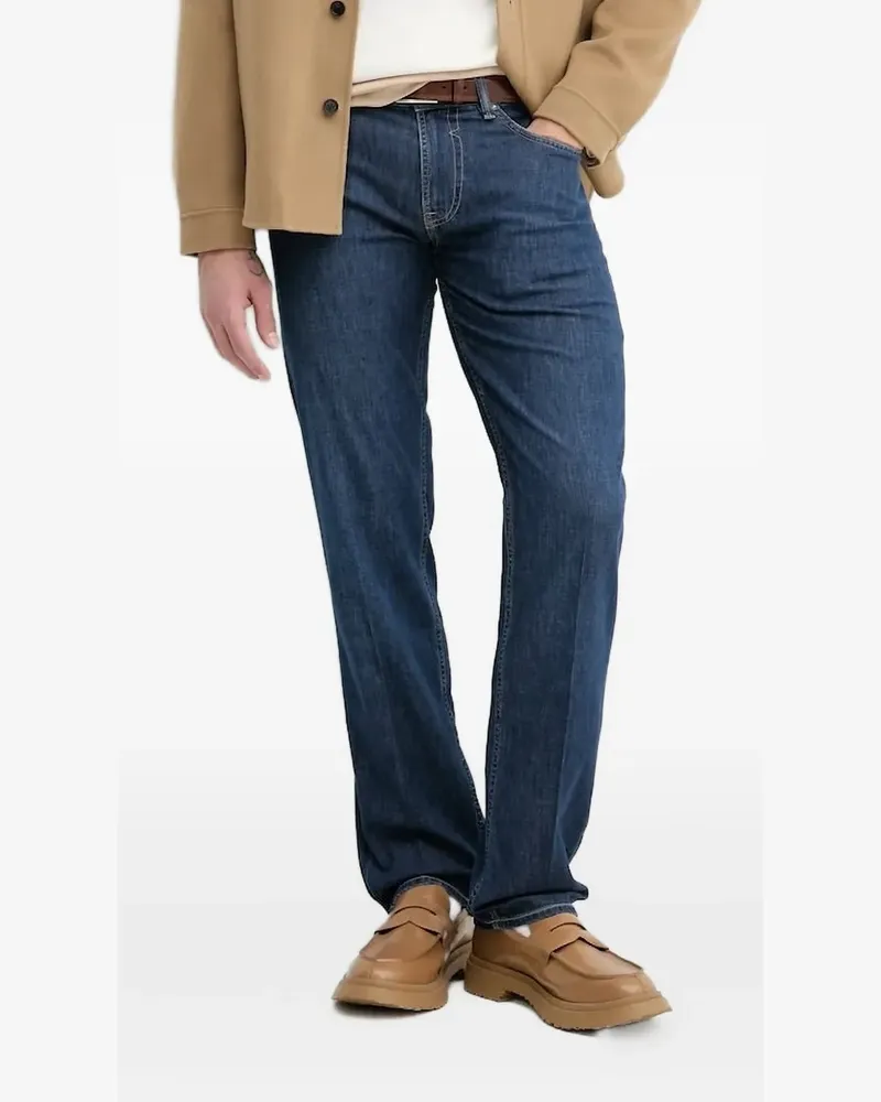 Guess Five-Pocket-Jeans mit Logo-Patch - Blau Blau