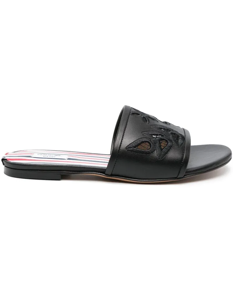 Thom Browne Icon Claquette Pantoletten - Schwarz Schwarz