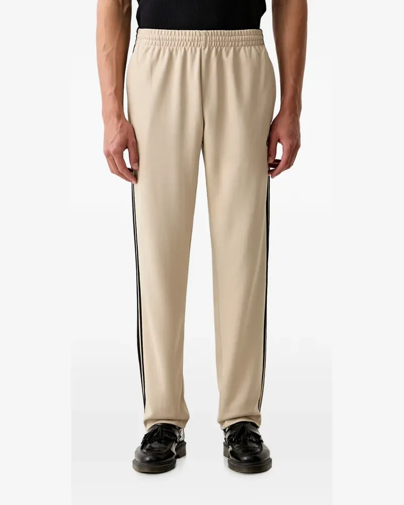 adidas logo-embroidered side-stripe track pants - Nude Nude