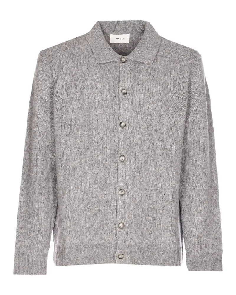 NN 07 Lee button cardigan - Grau Grau
