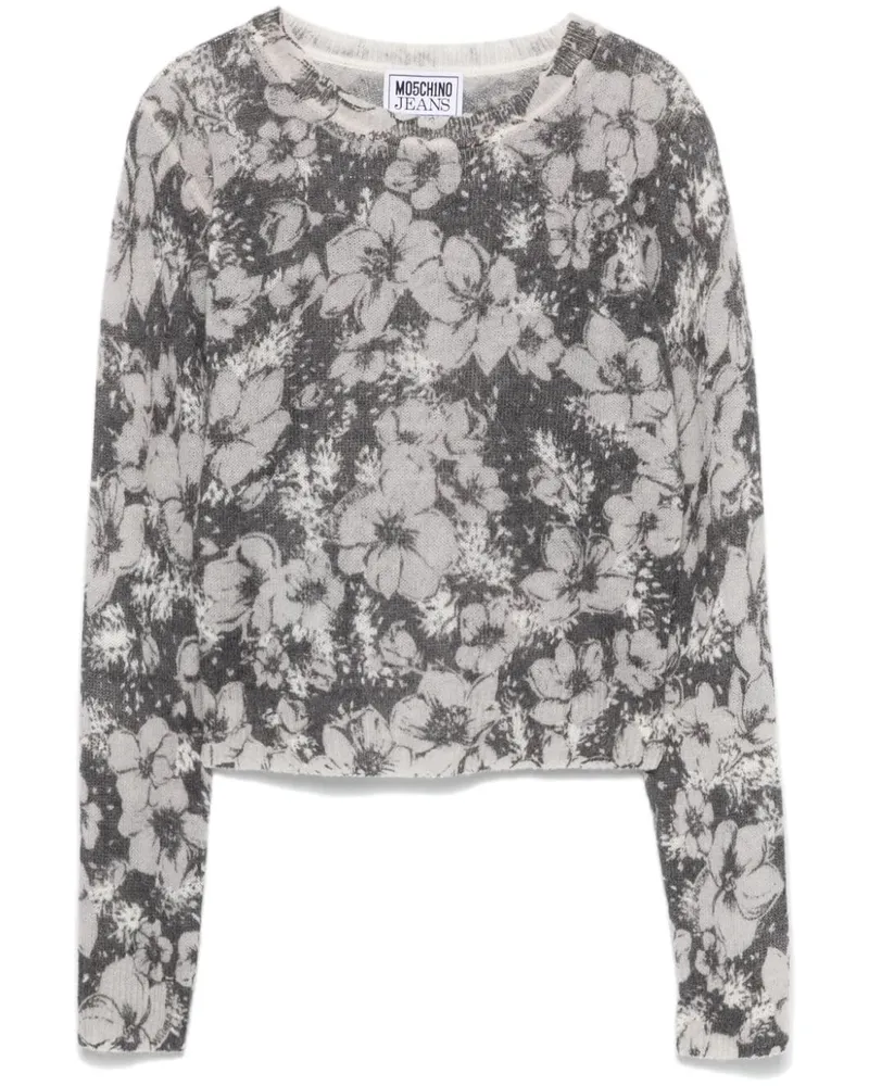 Moschino Pullover mit Blumen-Jacquard - Grau Grau