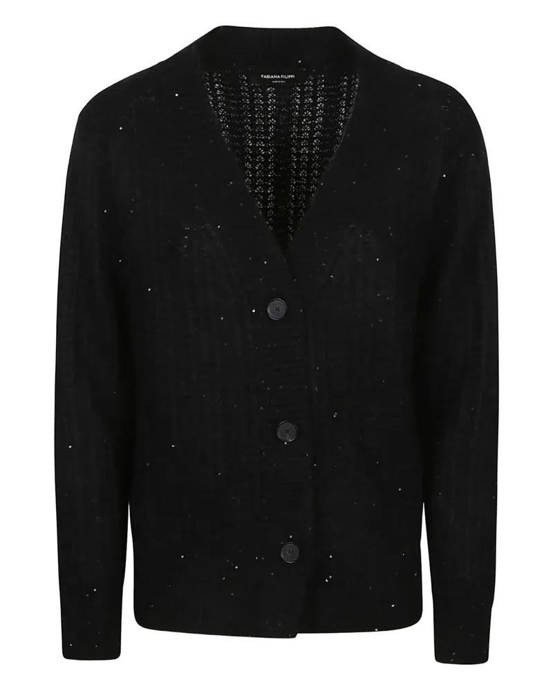 Fabiana Filippi Cardigan mit Pailletten - Schwarz Schwarz
