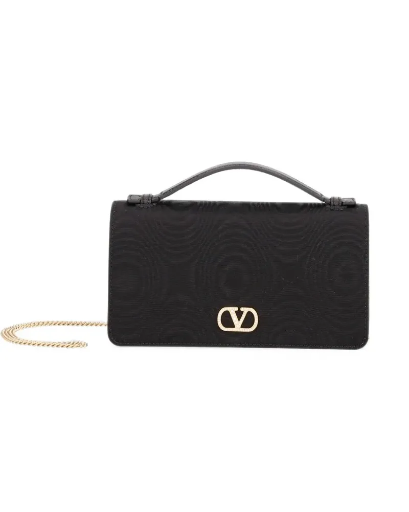 Valentino Garavani VLogo Signature moiré shoulder bag - Schwarz Schwarz