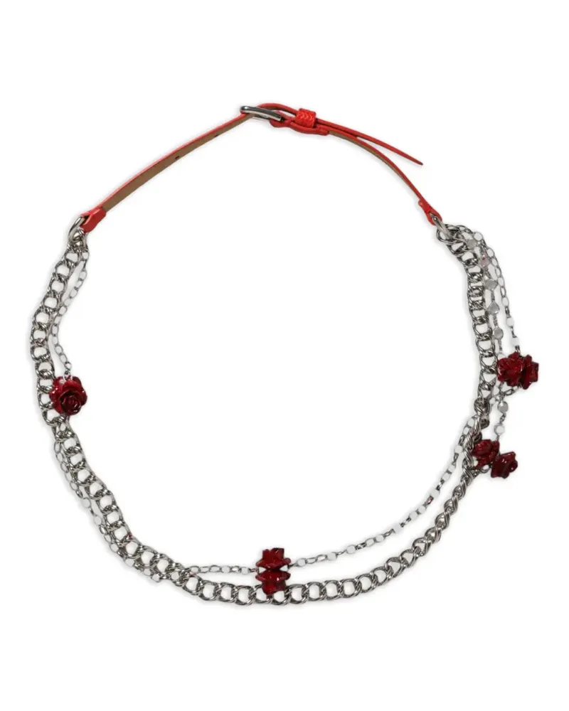 Dolce & Gabbana Kettengürtel mit Blumendesign - Silber Silber