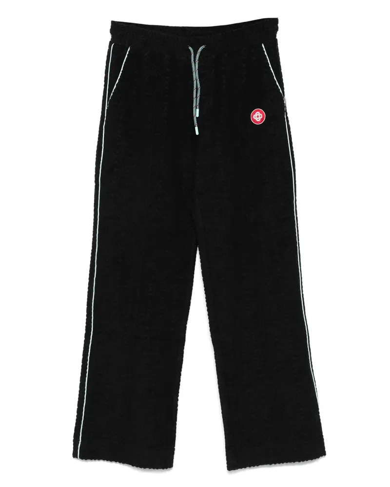 Casablanca Paris Gerade Hose mit Logo-Stickerei - Schwarz Schwarz