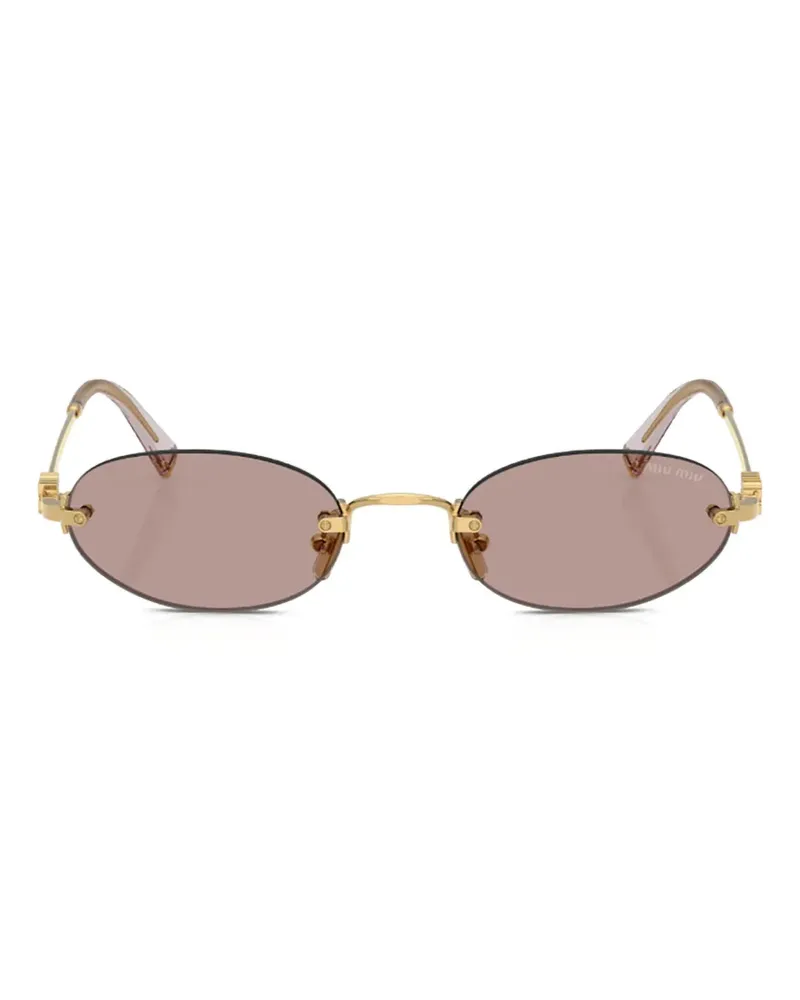 Miu Miu rimless oval-frame sunglasses - Gold Gold