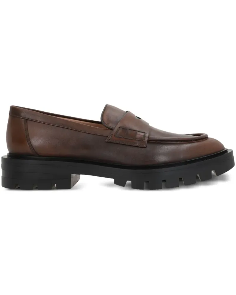 Santoni Penny-Loafer aus Leder - Braun Braun