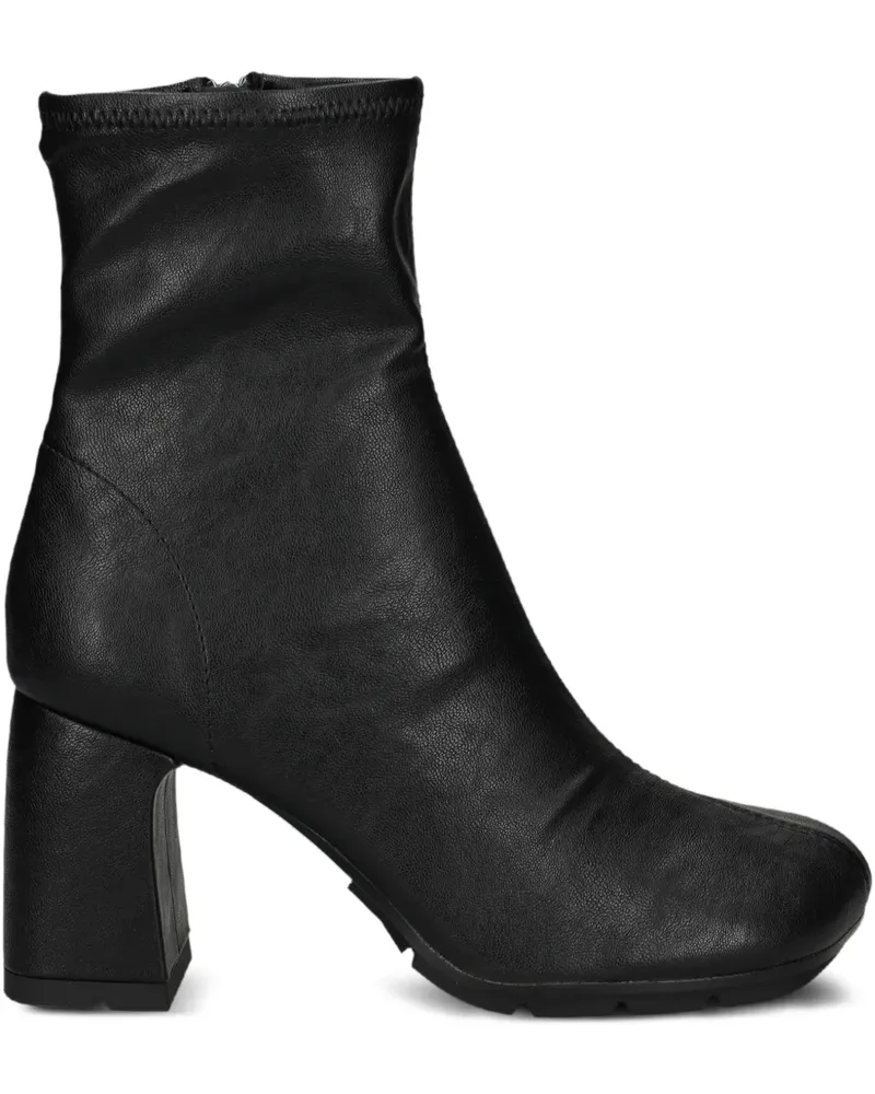 ash Eclat Stiefel mit Blockabsatz 80mm - Schwarz Schwarz