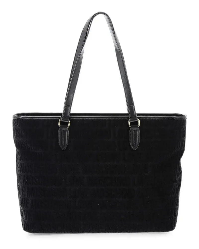 Moschino Love Terry embossed logo tote bag - Schwarz Schwarz
