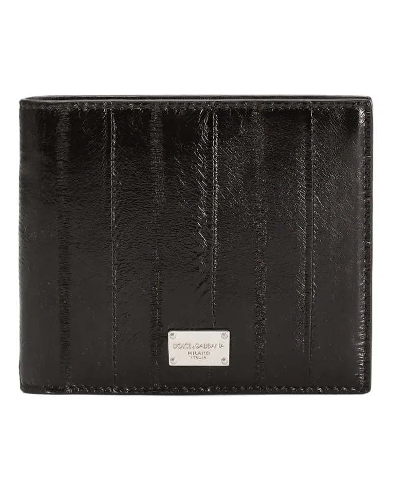 Dolce & Gabbana Portemonnaie mit Kroko-Optik - Schwarz Schwarz